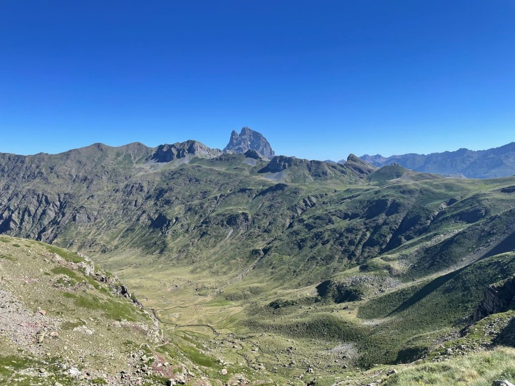 Canal Roya, upper part of the valley, with Midi d'Ossau in the background.